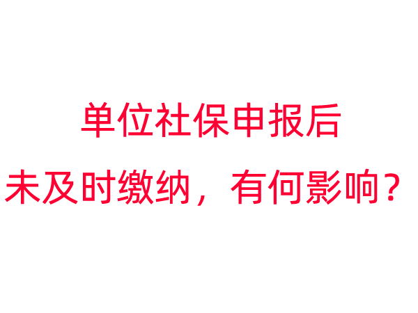 单位社保申报后未及时缴纳有何影响？