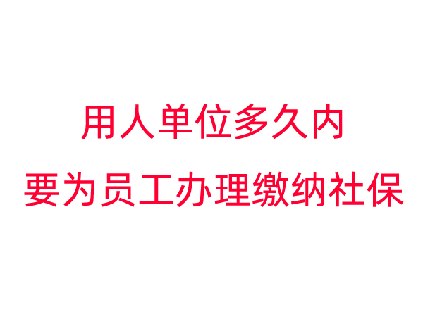 公司多久内要为新入职员工缴纳社保？